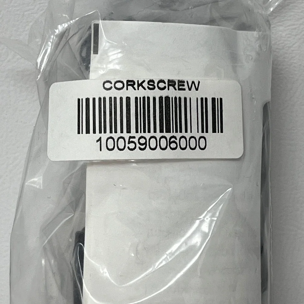 Tupperware Corkscrew and Wine Accessories Set Black White Handle NIP / Open
